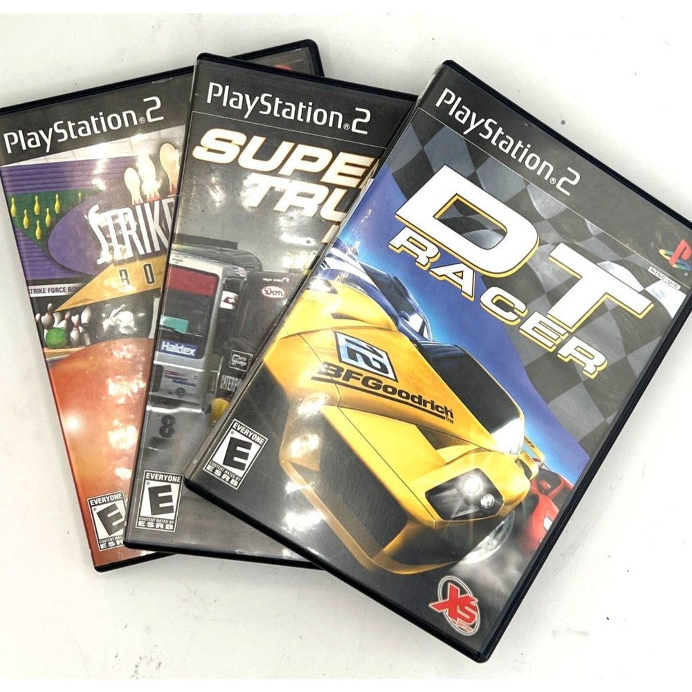 Lot 3 Playstation 2 Games Super Trucks Racing DT Racer Strike Force Bowling